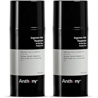 Anthony Ingrown Hair Treatment for Men (Pack of 2) – Gel Solution to Calm Down Razor Burn – Scar and Redness Eliminator, Bump Removal – 3 Fl. Oz