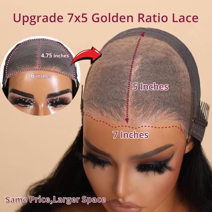 Beauty Forever Bye Bye Knots 7x5 Lace Front Wig Put on and Go Glueless Kinky Curly Human Hair Wigs,Reddish Brown Pre Cut Lace Closure Wigs Pre Plucked Hairline Pre Bleached Knots 150% Density 20inch