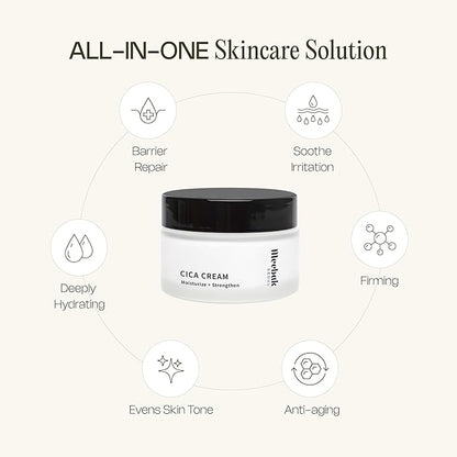 Meebak Cica Cream | Daily Repair Moisturizer with Niacinamide, Ceramide, & Retinol | Deep Hydration & Soothing | Locks in Moisture | Suitable for Sensitive Skin