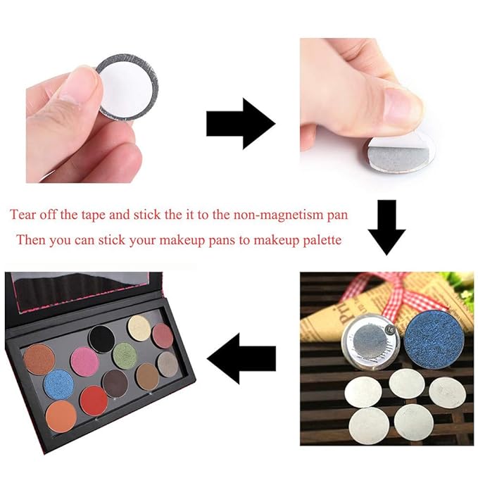 50pcs Metal stickers adhesive set magnetic strips
