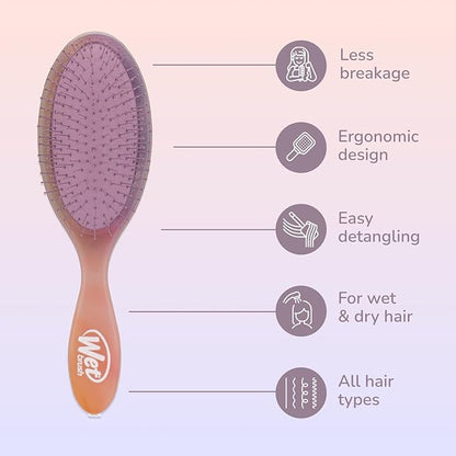 Wet Brush Original Detangler Hair Brush, Pink (Desert Afterglow), Ultra-Soft IntelliFlex Bristles, Detangling Bristles Glide Through Tangles (Wet Dry & Damaged Hair), Women & Men (Pack of 2)