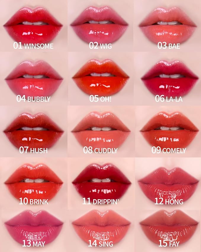 HOLIKA HOLIKA Heart Crush Glow Lip Tint Air – Korean Lip Tint with High Shine Juicy Fruit Jam Colors Lip Stain – Hydrolyzed Collagen & Vitamin C (03 BAE)