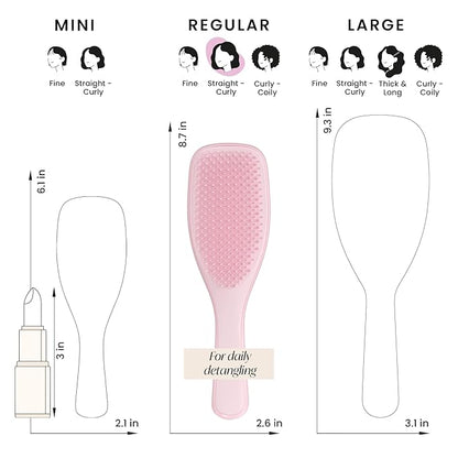 Tangle Teezer Ultimate Detangler Brush for Wet & Dry Hair, Eliminates Knots & Reduces Breakage for All Hair Types, Millennial Pink