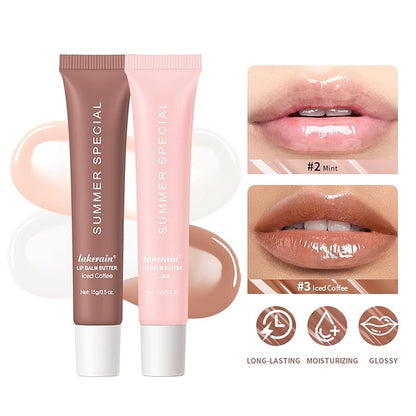 Summer Special Lip Butter Balm - Ultra-Hydrating, Nourishing Lip Care with Natural Ingredients, Shea Butter & Olive Butter, Soothes & Softens Dry Lips (#3 lced Coffee, 0.5 Fl Oz (Pack of 1))