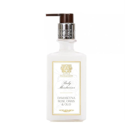 Antica Farmacista Body Moisturizer - Moisturizing Scented Lotion - Premium Body Moisturizer - Luxury Gift for Women & Men - Hand & Skin Hydration - Damascena Rose, Orris and Oud, 10 Fl Oz