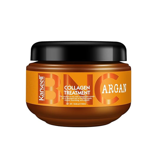 Karseell BNC Collagen Hair Treatment Deep Repair Conditioning Argan Oil Collagen Hair Mask Essence for Dry Damaged Hair All Hair Types 18.6 oz 550ml