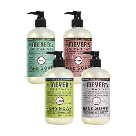 MRS. MEYER'S CLEAN DAY Hand Soap Bundle Variation (Basil + Lavender + Rosemary + Lemon Verbena)