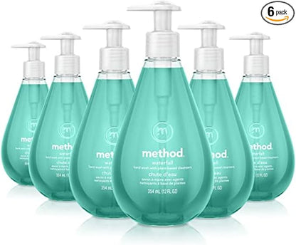 Method Gel Hand Soap, Waterfall, Biodegradable Formula, 12 Fl Oz (Pack of 6)