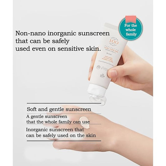 100 Non Nano Mineral Filters Sun Cream (50ml) SPF50+/PA+++ [Made in Korea]