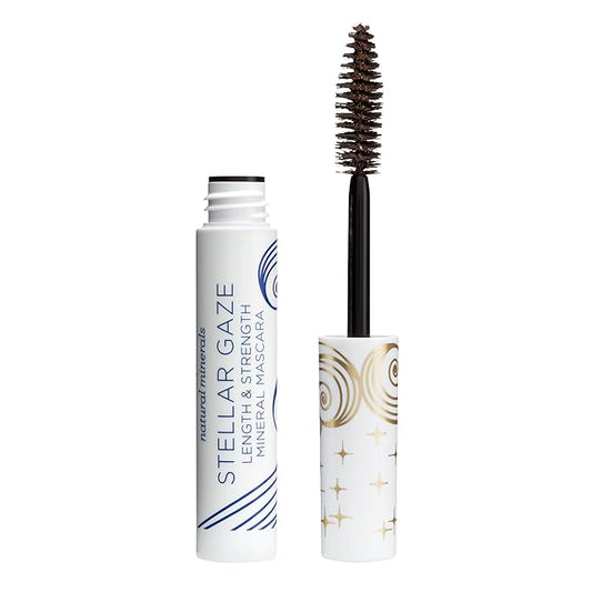 Pacifica Stellar Gaze Mascara – Stardust (Brown) Length & Strength, Natural Mineral Mascara with Coconut & Vitamin B, Long-Wearing, Vegan