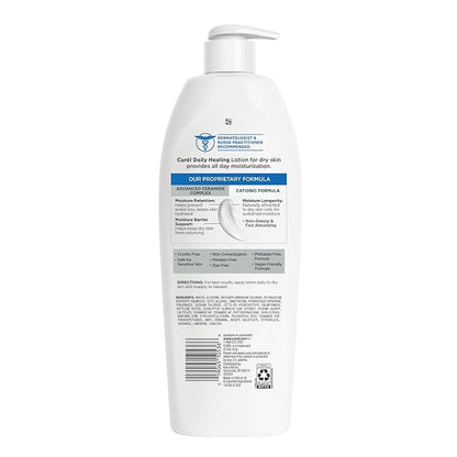 Curel Daily Healing Body Lotion for Dry Skin, Dermatologist Recommended Hydrating Body Lotion with Advanced Ceramides Complex, 20 Oz