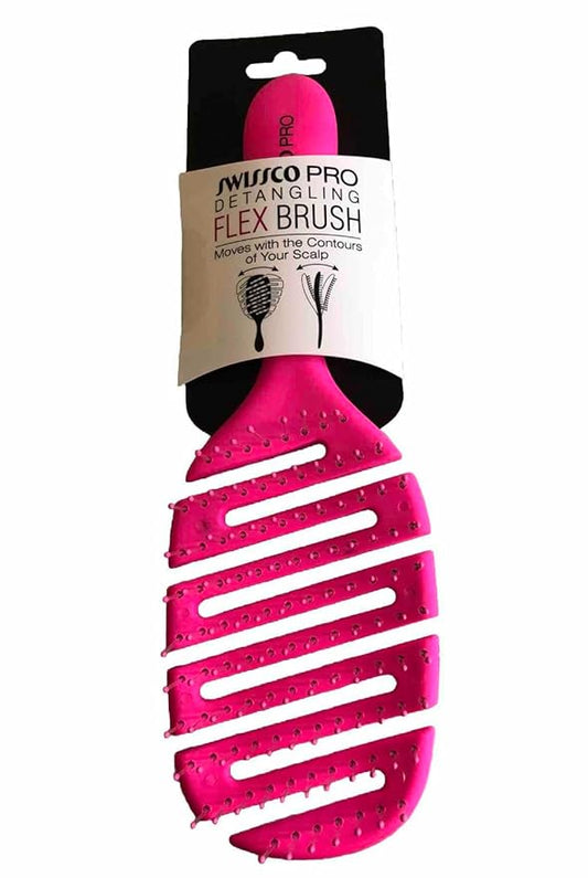 Swissco Pro Detangling Flex Brush (Silver) (Neon Pink)