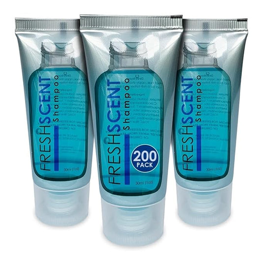 Freshscent Shampoo 1oz (Case of 200 tubes) Hotel Travel Size, Bulk Amenities and Toiletries for Hospitality