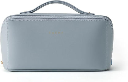 EACHY Travel Makeup Bag,Large Capacity Cosmetic Bags for Women,Waterproof Portable Pouch Open Flat Toiletry Bag Make up Organizer with Divider and Handle