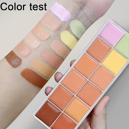 12 Color Correcting Concealer Palette With Concealer Brush,