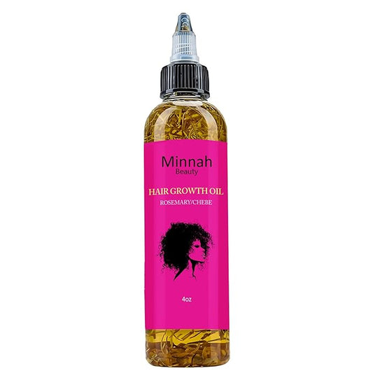 Minnah Beauty Hair Growth Oil - Extra Strength Rosemary + Fenugreek Herbal Hair Growth Oil for Nourished Skin