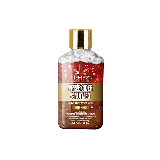 Hempz Limited Edition Mini Apple Cider & Nutmeg Herbal Body Lotion, for men or women, vegan and gluten free, 2.25 oz