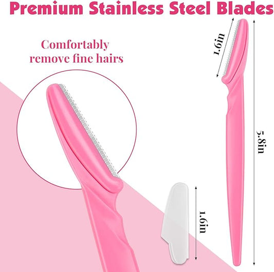 100 Pcs Eyebrow and Face Razors for Women and Men, Multi-Color Hair Trimmers with Protective Covers, Safe and Newbie-Friendly