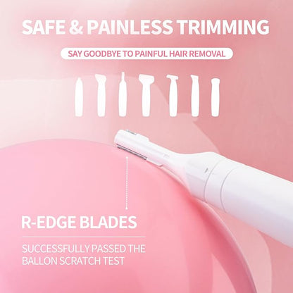 7 in 1 Facial Hair Removal and Bikini Hair Trimmer for Women Painless Electric Face Shaver Nose Eyebrow pubic Trimmer Replaceable Razors Waterproof Electric Shaver Women's Grooming Kit