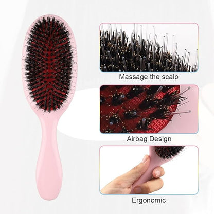 Nylon Teeth Boar Bristle Hair Extension Brush Cushion Hair Brush for Women Styling Smoothing Detangling
