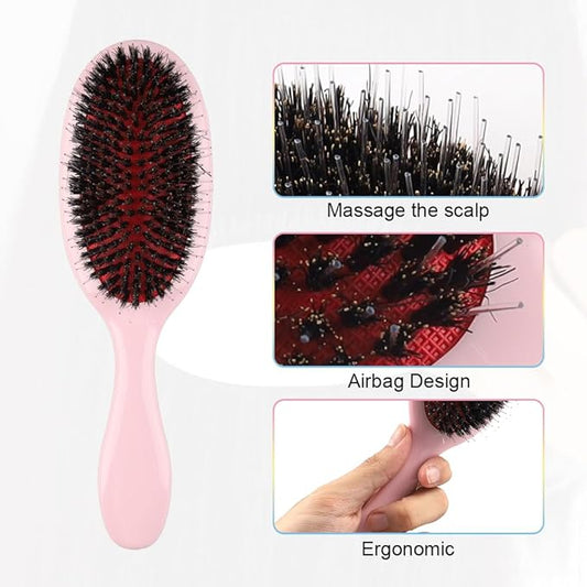 Nylon Teeth Boar Bristle Hair Extension Brush Cushion Hair Brush for Women Styling Smoothing Detangling