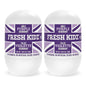 Fresh Kidz Roll On Deodorant for Kids and Teens - Baking Soda and Aluminum-free 24 Hour Protection for Sensitive Skin - Girls "Purple" 1.86 fl.oz. (2 Pack)