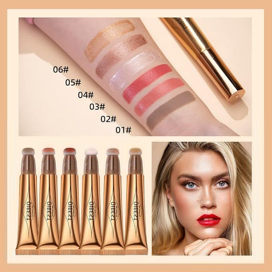 2 in 1 Multifunctional Makeup Pen, Contour Blush Highlighter, Pearl Fine Shine, Matte Natural Brighten Face Makeup (6, 1)