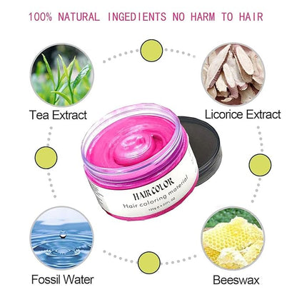 Instant Pink Hair Wax Dye,Natural