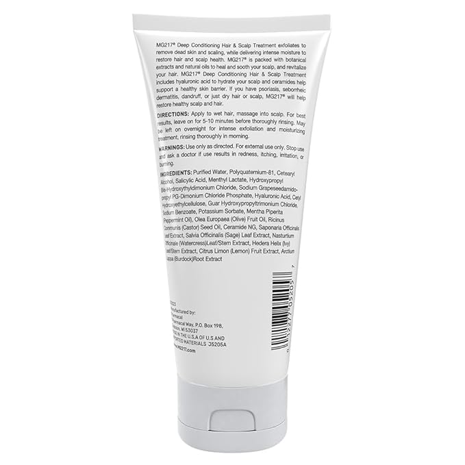 MG217 Deep Conditioning Salicylic Acid Scalp Treatment for Psoriasis, Exfoliates, Heals, Moisturizes, Hyaluronic Acid, Natural Oils, Plant Extracts, Sulfate free, Paraben Free, Fragrance Free, 6 floz