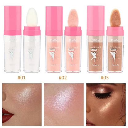 evpct 3Pcs Glitter Highlighter Powder Stick Make up Shimmer Stick