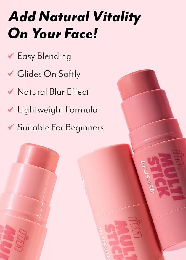 I'M MEME Blusher - I'm Multi Stick 001 Rose | Easy Blendable Cream Blush for Natural Look, Multi Blush Stick for Cheek Tint, Face Contour Makeup, and Face Blush, Suitable for Beginners and All Ages