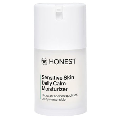 Honest Beauty Sensitive Skin Daily Calm Lightweight Moisturizer | Reduces Redness, Hydrates, + Calms Skin | Hypoallergenic, Fragrance Free, Vegan | 1.7 fl oz