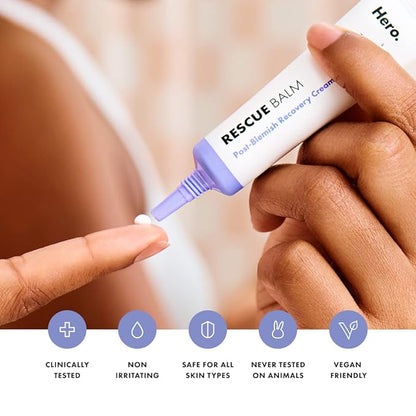 Rescue Balm Post-Blemish Recovery Cream from Hero Cosmetics - Intensive Nourishing and Calming for Dry, Red-Looking Skin - Dermatologist Tested and Vegan-Friendly (15 ml, 0.5 fl. oz)