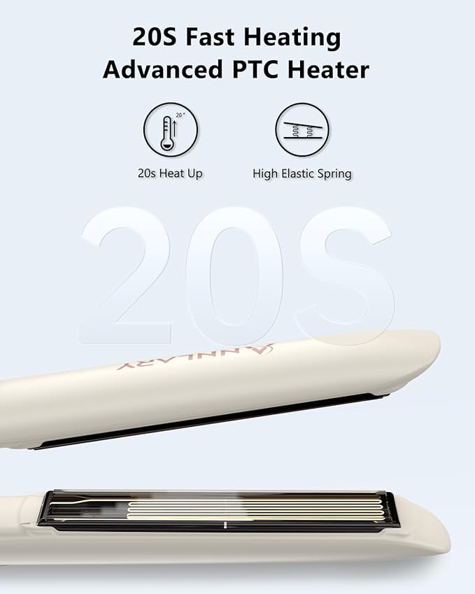 Hair Straightener, 1 Inch Flat Iron Straightener and Curler 2 in 1, Titanium Ceramic Ionic Dual Voltage Straightener with Anti-Iron Silicone for Less Frizz, Shinier & Smoother Hair