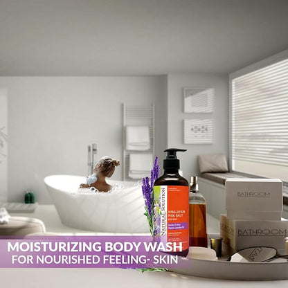 Natural Solution Body Wash, Made With Himalayan Pink Salt & Organic Lavender Oil, Purifying and Transforms The Even Driest Skin in Just One Shower, 17 fl oz (6 Count)