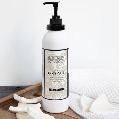Archipelago Botanicals Coconut Lotion, Nourishing and Hydrating Lotion for Young and Healthy Skin, Scented Body Lotion Free from Parabens, Phthalates and GMOs (18 oz)