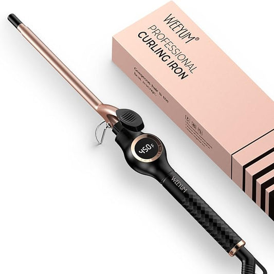 Small Curling Iron 3/8 Inch Barrel, Tiny Curling Wand for Short Hair, 9mm Thin Curling Iron Ceramic Tourmaline