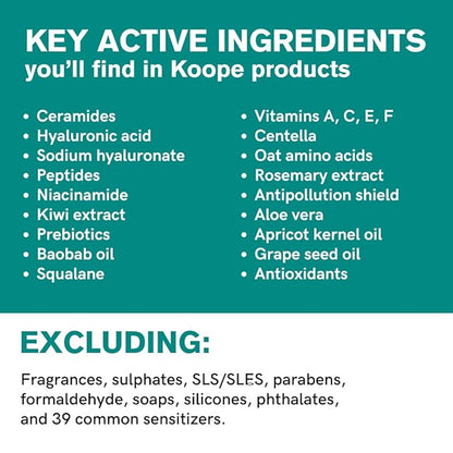 Koope Middleweight Face Cream, Moisturizer For All Skin Types, Balanced Hydration with Hyaluronic Acid, Baobab Oil, Anti-Pollution Shield, Free of Parabens, Sulphates & Fragrances, Vegan, 1.69 FL OZ