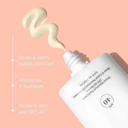 Supergoop! Glowscreen Body SPF 40 PA+++, 3.4 fl oz - Body Lotion + Broad Spectrum Sunscreen with Subtle Shimmer - Adds Instant Glow & Hydration - Contains White Stargrass & Coconut Alkanes