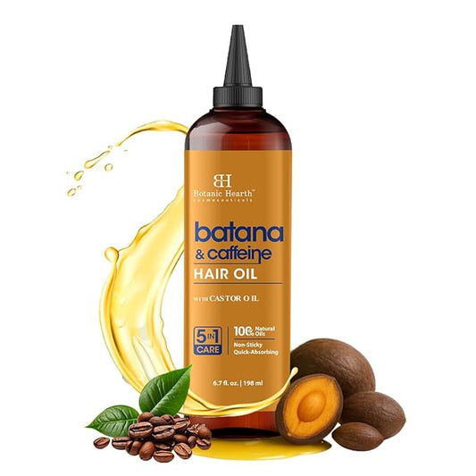 Botanic Hearth Caffeine & Batana Oil for Hair Growth Hair Oil (6.7 fl oz) | Revitalizing and Strengthening Hair Treatment for Fuller, Healthier-Looking Hair | Suitable for All Hair Types