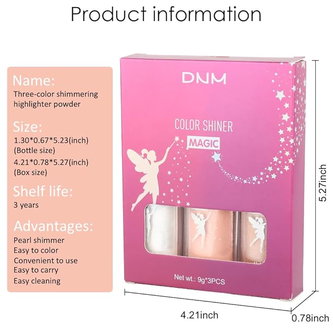 evpct 3Pcs Glitter Highlighter Powder Stick Make up Shimmer Stick