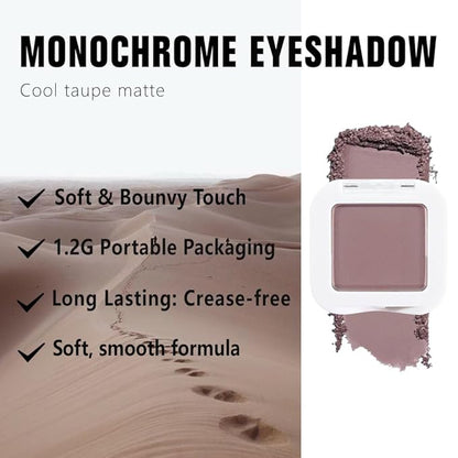 Taupe Matte Single Eyeshadow Makeup, Neutral Powde Eye Shadow for Older Women, Lavender Plum Mauve Matte Eyeshadow Palette Pigmented Waterproof Everyday Natural Eye Makeup, sombras para ojos 05