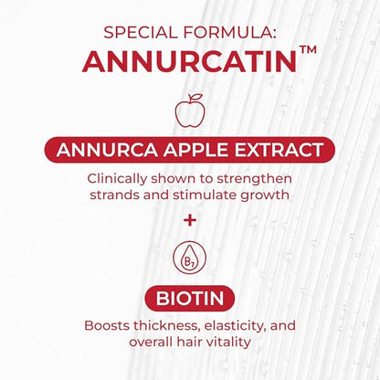 ANNURCATIN Hair Treatment Mask, Korean Mint Wash-Off Hair Care Mask Apple Deep Damage Conditioner Sulfate-Free with Amino Acids Rose Thickening Moisturizing for Damaged Thin Dry Hair, 6.76 fl.oz.