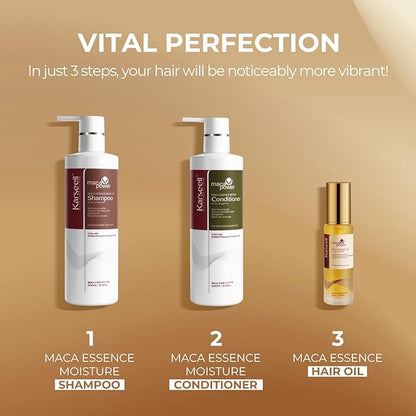 Karseell Collagen Hair Treatment Hair Care Set, Hair Oil Shampoo and Conditioner for Dry Damaged Hair All Hair Types 2 x 16.9fl.oz + 1.69fl.oz