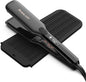 1.75 Inch Flat Iron Hair Straightener with Resistant Silicone Mat Pouch, Professional Ceramic Ionic Dual Voltage Straightener with Anti-Iron Silicone for Less Frizz, Shinier & Smoother Hair