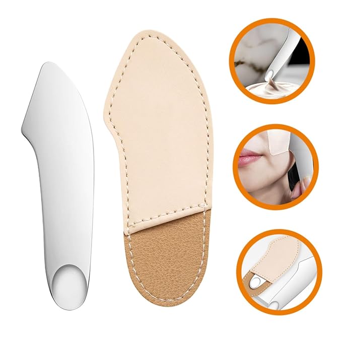 Beavorty Makeup Spatula Foundation Shovel Toning Stick Stainless Steel Mix