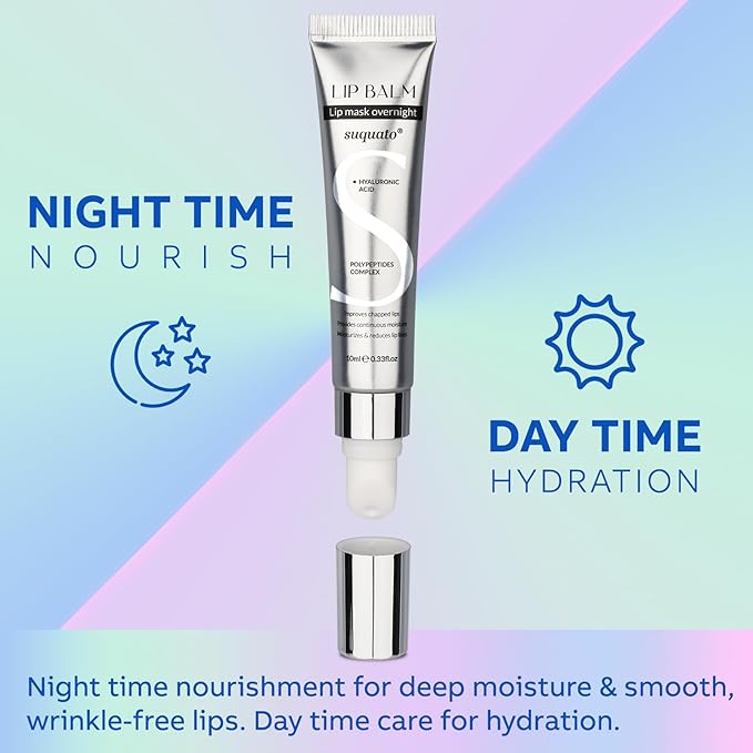 Peptide Lip Treatment Butter Balm: Mini Plumping Gloss Set for Dry Care, With Hyaluronic Acid and Mask Overnight for Glowy Skin, Travel Size Night Hydrating Balm