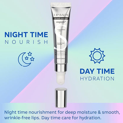 Peptide Lip Treatment Butter Balm: Mini Plumping Gloss Set for Dry Care, With Hyaluronic Acid and Mask Overnight for Glowy Skin, Travel Size Night Hydrating Balm