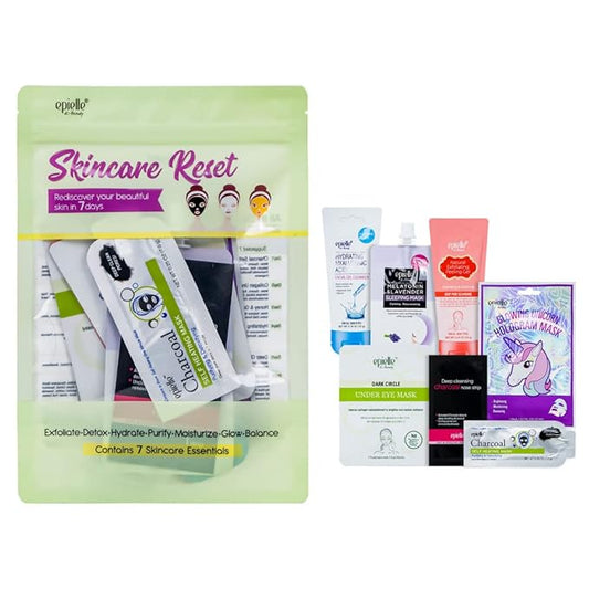 Epielle Skincare Reset 7-Day Kit, Korean Beauty, Korean Skincare, All in one Kit, Gift Set, Beauty Gift, Spa Day, Spa Gifts for Women (Pack of 1, Skincare Reset 7-Day Kit)