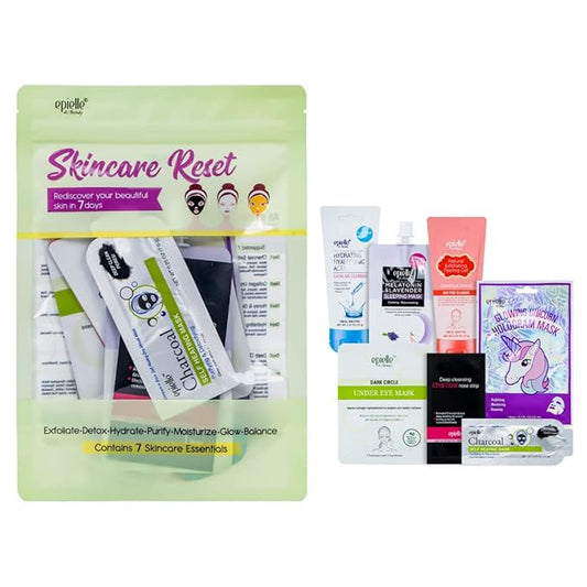 Epielle Skincare Reset 7-Day Kit, Korean Beauty, Korean Skincare, All in one Kit, Gift Set, Beauty Gift, Spa Day, Spa Gifts for Women (Pack of 1, Skincare Reset 7-Day Kit)